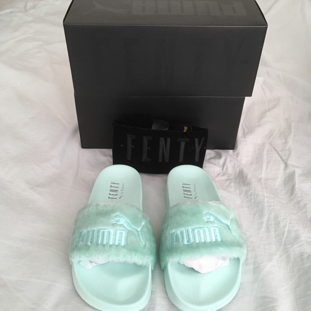 NWT bay green fenty puma rihanna slides sandals